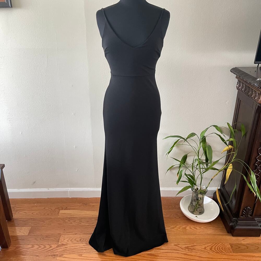 Lulus Infinite Glory Maxi Dress Womens Small Black Formal Mermaid Hem Wedding S